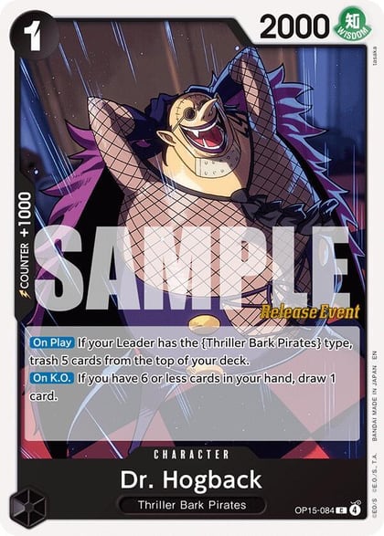Dr. Hogback, Adventure on Kami's Island Release Event Cards OP15-084