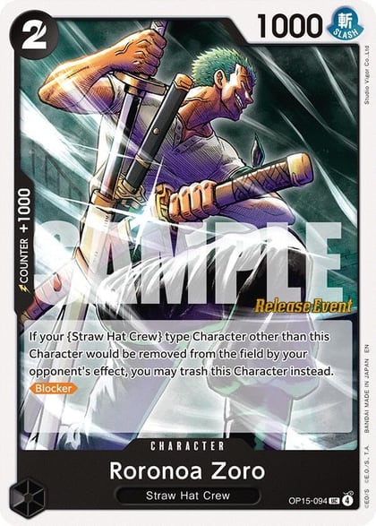 Roronoa Zoro (OP15-094), Adventure on Kami's Island Release Event Cards OP15-094