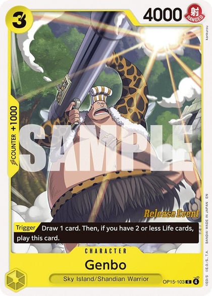 Genbo, Adventure on Kami's Island Release Event Cards OP15-103