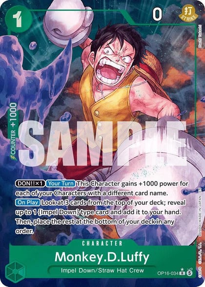 Monkey.D.Luffy (034) (Alternate Art), The Time of Battle OP16-034
