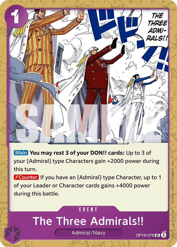 The Three Admirals!!, The Time of Battle OP16-076