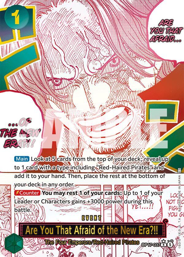 Are You That Afraid of the New Era?! (Alternate Art), The World's Strongest Warriors OP17-037