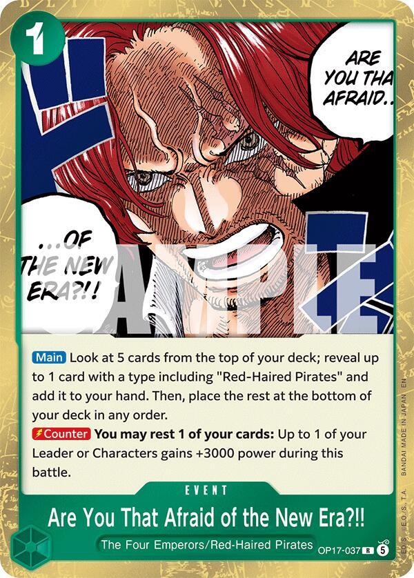 Are You That Afraid of the New Era?!, The World's Strongest Warriors OP17-037