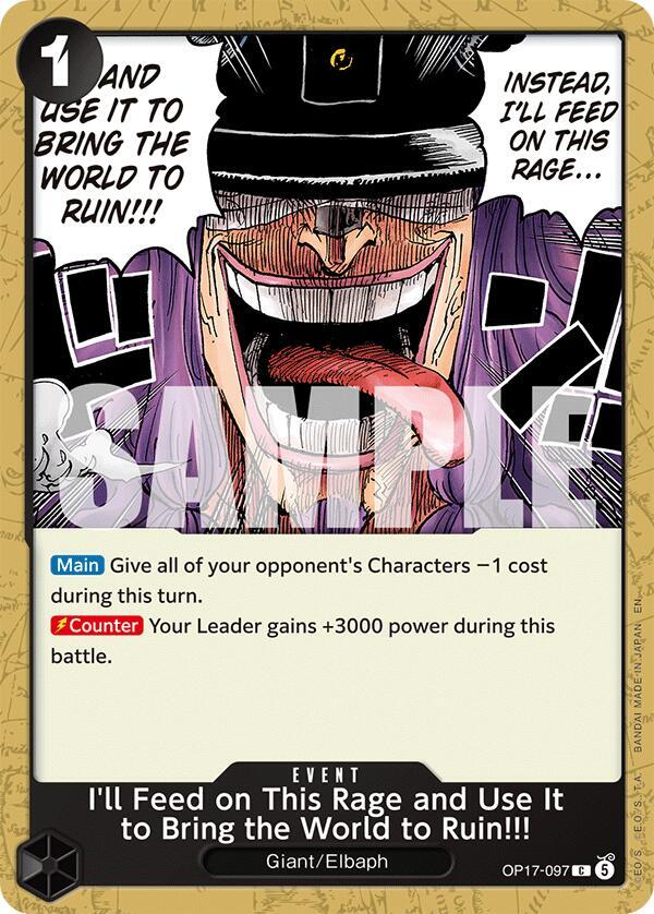 I'll Feed on This Rage and Use It to Bring the World to Ruin!!!, The World's Strongest Warriors OP17-097