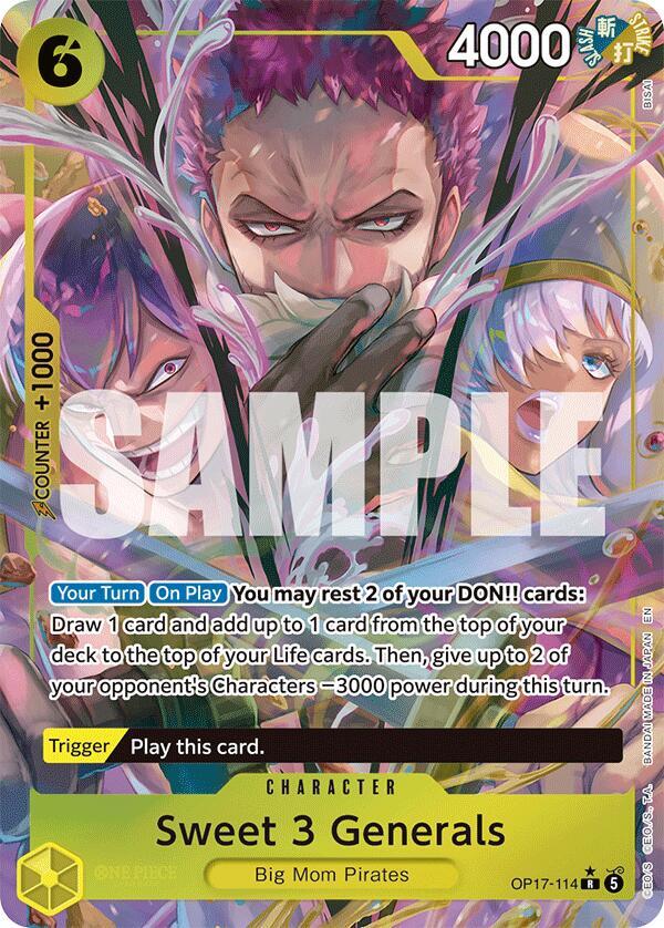Sweet 3 Generals (Alternate Art), The World's Strongest Warriors OP17-114