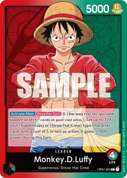 Monkey.D.Luffy (003), One Piece Demo Deck Cards OP01-003