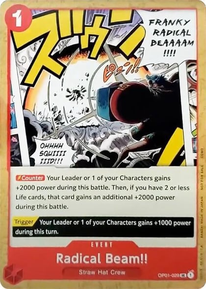 Radical Beam!!, One Piece Demo Deck Cards OP01-029