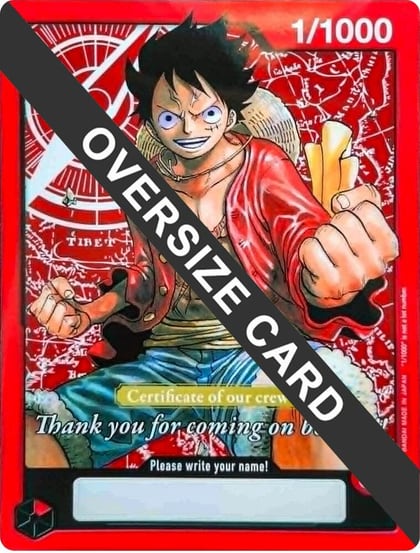 Monkey.D.Luffy (Certificate of our crew) (Oversized), One Piece Promotion Cards 1/1000