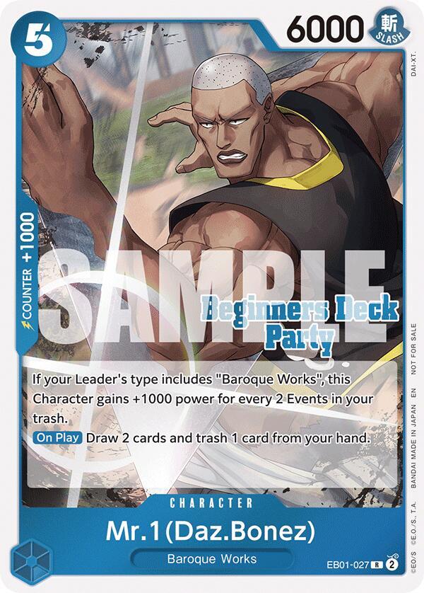 Mr. 1 (Daz.Bonez) (Beginners Deck Party [ST-23] - [ST-28] Participation Pack), One Piece Promotion Cards EB01-027