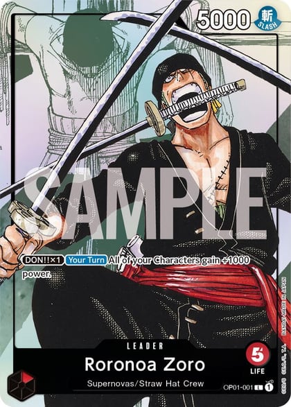 Roronoa Zoro - OP01-001 (Alternate Art), One Piece Promotion Cards OP01-001