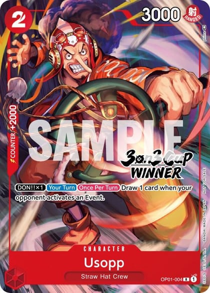Usopp (3-on-3 Cup) [Winner], One Piece Promotion Cards OP01-004