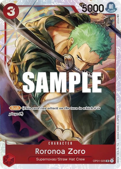 Roronoa Zoro - OP01-025 (Ultra Deck: The Three Captains), One Piece Promotion Cards OP01-025