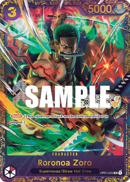 Roronoa Zoro - OP01-025 (Treasure Cup), One Piece Promotion Cards OP01-025