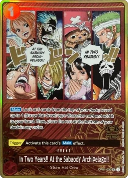 In Two Years!! At the Sabaody Archipelago!! (One Piece Japanese Version 2nd Anniversary Set), One Piece Promotion Cards OP01-030