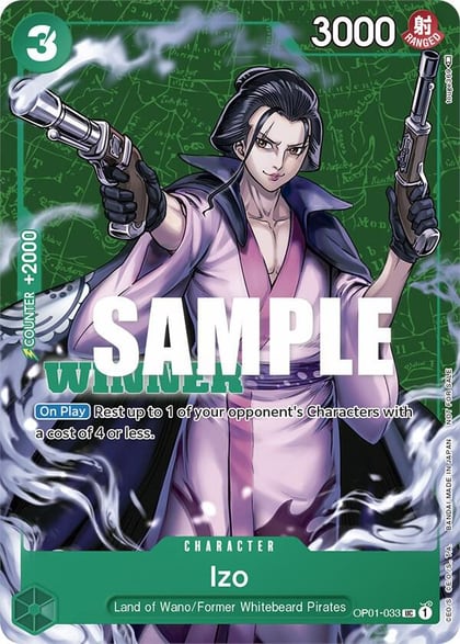 Izo (Tournament Pack Vol. 2) [Winner], One Piece Promotion Cards OP01-033