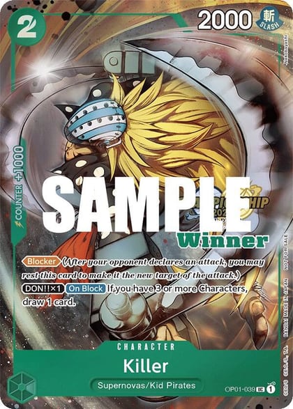 Killer (CS 2023 Top Players Pack) [Winner], One Piece Promotion Cards OP01-039