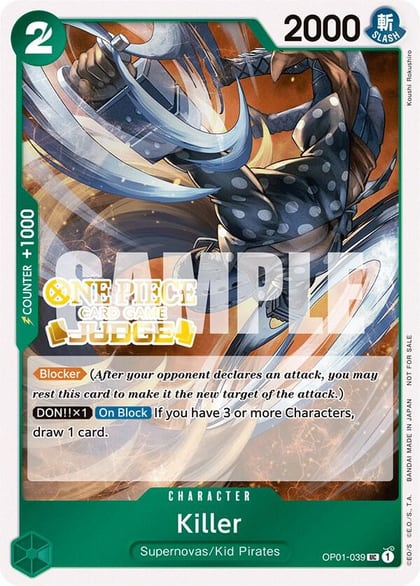 Killer (Judge Pack Vol. 3), One Piece Promotion Cards OP01-039