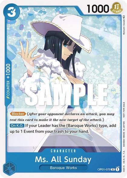 Ms. All Sunday (Promotion Pack 2023), One Piece Promotion Cards OP01-079
