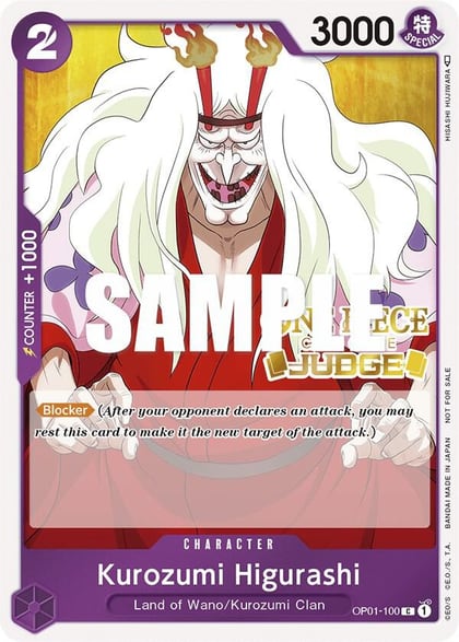 Kurozumi Higurashi (Judge), One Piece Promotion Cards OP01-100
