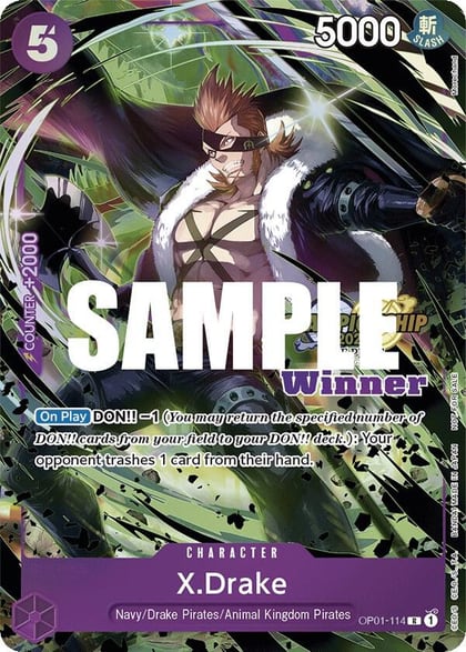 X.Drake (CS 2023 Top Players Pack) [Winner], One Piece Promotion Cards OP01-114