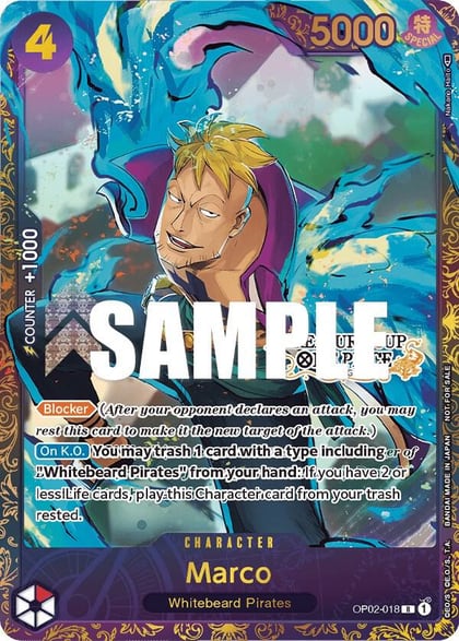 Marco (Treasure Cup), One Piece Promotion Cards OP02-018