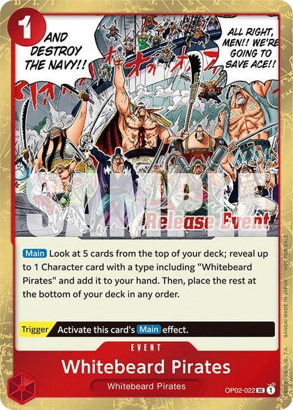 Whitebeard Pirates (ST15 - ST20 Release Event Winner Pack), One Piece Promotion Cards OP02-022