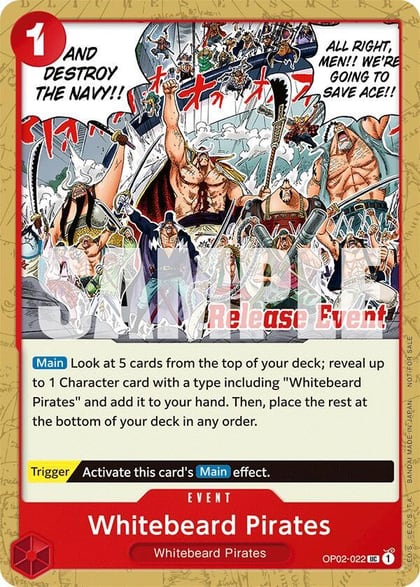 Whitebeard Pirates (ST15 - ST20 Release Event Pack), One Piece Promotion Cards OP02-022