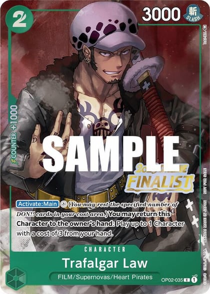 Trafalgar Law (Online Regional 2023) [Finalist], One Piece Promotion Cards OP02-035