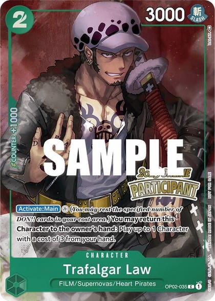 Trafalgar Law (Online Regional 2023) [Participant], One Piece Promotion Cards OP02-035
