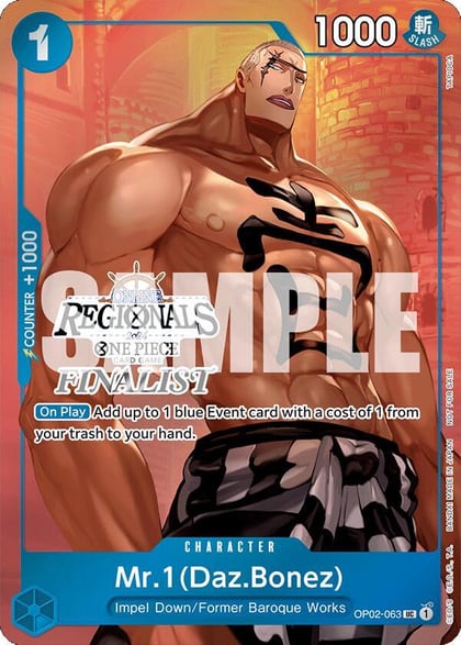 Mr.1 (Daz.Bonez) (Online Regional 2024 Vol. 3) [Finalist], One Piece Promotion Cards OP02-063