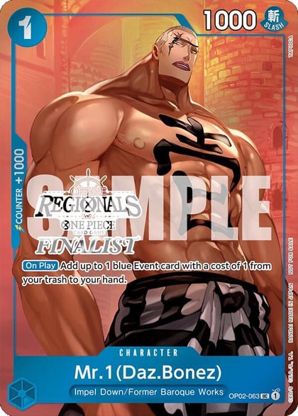 Mr.1 (Daz.Bonez) (Offline Regional 2024 Vol. 3) [Finalist], One Piece Promotion Cards OP02-063