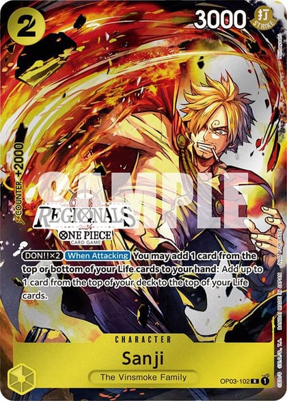 Sanji (Online Regional 2024) [Participant], One Piece Promotion Cards OP03-102