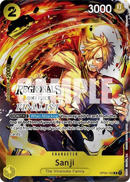 Sanji (Online Regional 2024) [Finalist], One Piece Promotion Cards OP03-102
