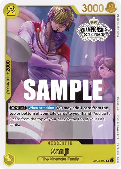 Sanji (Store Championship Participation Pack Vol. 2), One Piece Promotion Cards OP03-102