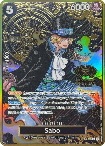 Sabo (One Piece Japanese Version 2nd Anniversary Set), One Piece Promotion Cards OP04-083