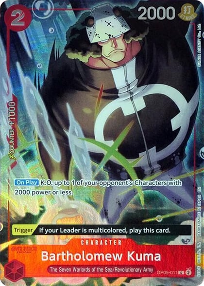 Bartholomew Kuma (Seven Warlords of the Sea Binder Set), One Piece Promotion Cards OP05-011