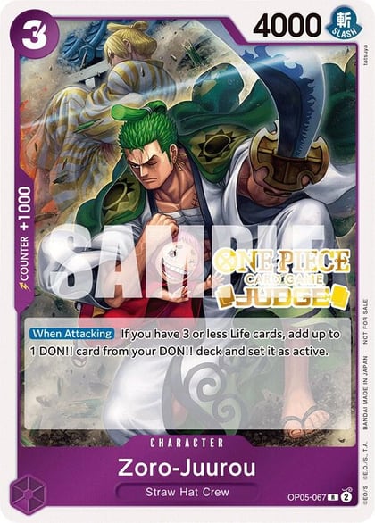 Zoro-Juurou (Judge Pack Vol. 3), One Piece Promotion Cards OP05-067