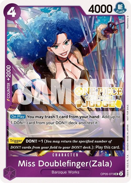 Miss Doublefinger(Zala) (Judge Pack Vol. 3), One Piece Promotion Cards OP05-073