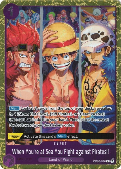 When You're at Sea You Fight against Pirates!! (2025 Pirates League Finals Textured Foil), One Piece Promotion Cards OP05-076