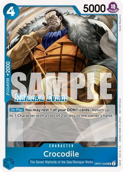 Crocodile (ST15 - ST20 Release Event Winner Pack), One Piece Promotion Cards OP07-040