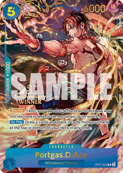 Portgas.D.Ace - OP07-053 (3rd Anniversary Winner), One Piece Promotion Cards OP07-053