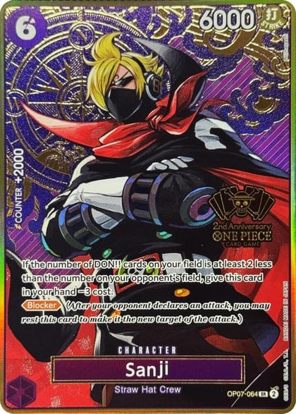 Sanji (One Piece Japanese Version 2nd Anniversary Set), One Piece Promotion Cards OP07-064