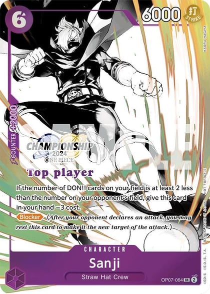 Sanji (Championship 2024 Top Player Pack Vol. 2), One Piece Promotion Cards OP07-064