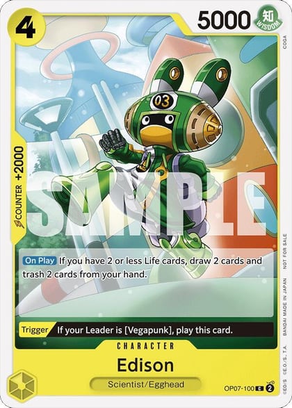 Edison (Tournament Pack 2024 Oct.-Dec.), One Piece Promotion Cards OP07-100