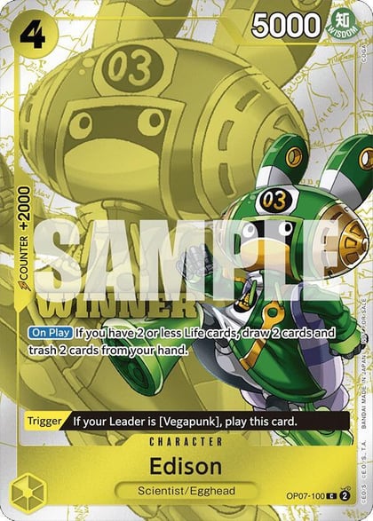 Edison (Winner Pack 2024 Oct.-Dec.), One Piece Promotion Cards OP07-100
