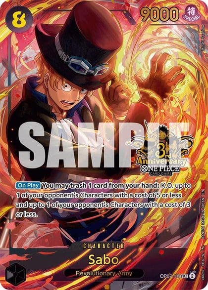 Sabo (Japanese Version 3rd Anniversary Set), One Piece Promotion Cards OP07-118