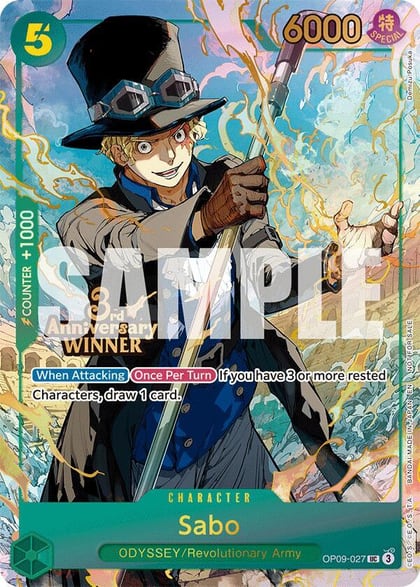 Sabo - OP09-027 (3rd Anniversary Winner), One Piece Promotion Cards OP09-027