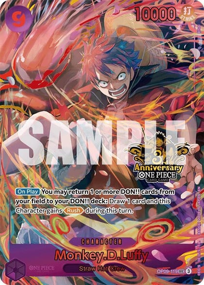 Monkey.D.Luffy (Japanese Version 3rd Anniversary Set), One Piece Promotion Cards OP09-119