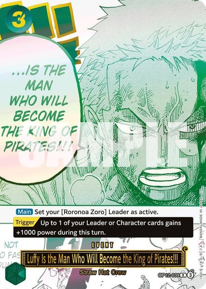 Luffy Is the Man Who Will Become the King of Pirates!!! (Japanese Version 3rd Anniversary Set), One Piece Promotion Cards OP12-039