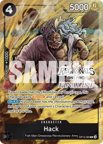 Hack (Regionals Finalist Card Set 26-27), One Piece Promotion Cards OP12-089